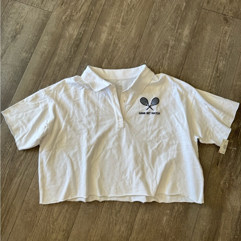 SOLD✨AERIE offline cropped polo top 🤍 - Picture 12 of 12